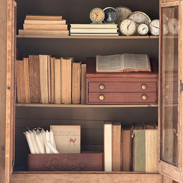 Vintage-Inspired Wooden Slant-Top Desk Organizer