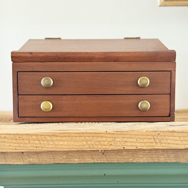 Vintage-Inspired Wooden Slant-Top Desk Organizer