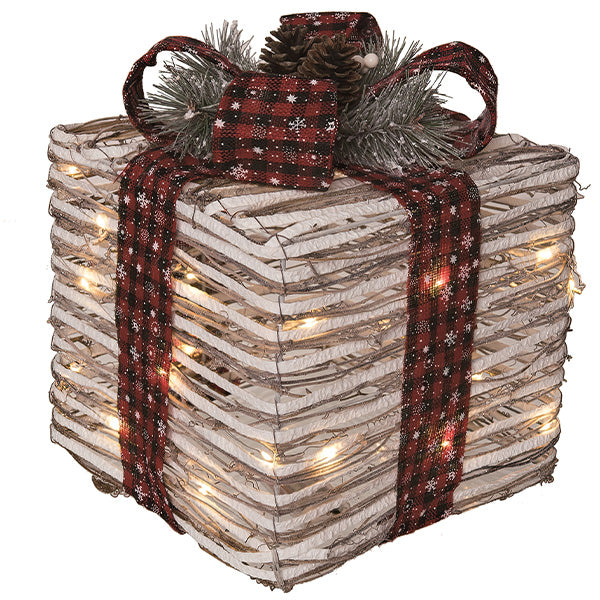 Rattan Light Up Ribbon Boxes, Set of Three