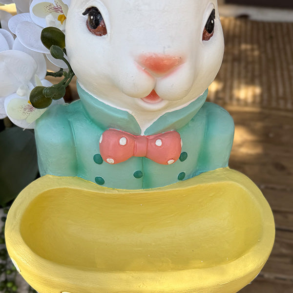 Standing Easter Bunny Figurines with Bowl, Choose Your Style