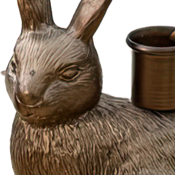 Bronze Bunny Candle Holders, Set of Two