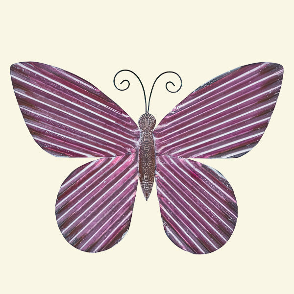 21 Inch Vibrant Multi-Color Metal Butterfly Wall Art, Set of Three
