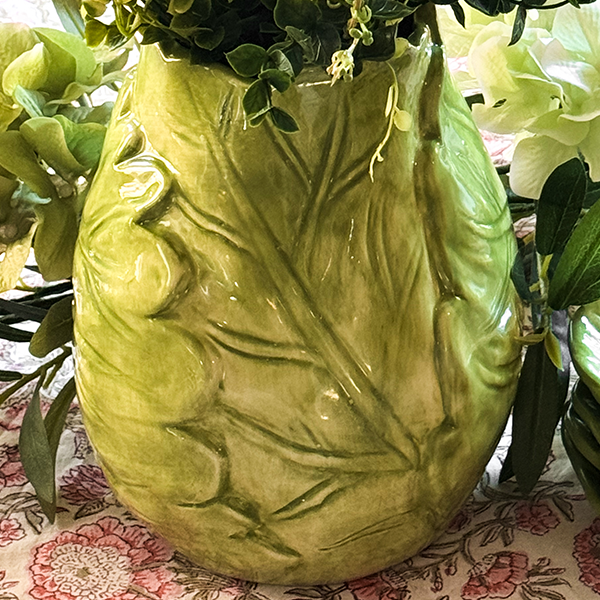 Green Cabbageware Flower Vase
