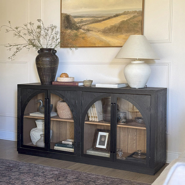 64 Inch Arch Four Door Sideboard Media Cabinet
