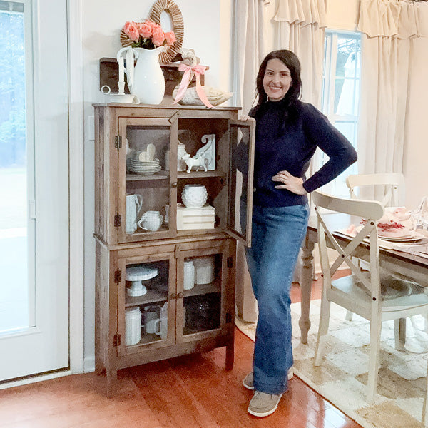 55 Inch Mesh Wire Wood Cabinet