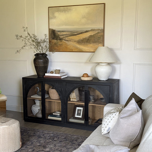 64 Inch Arch Four Door Sideboard Media Cabinet