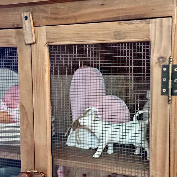 55 Inch Mesh Wire Wood Cabinet