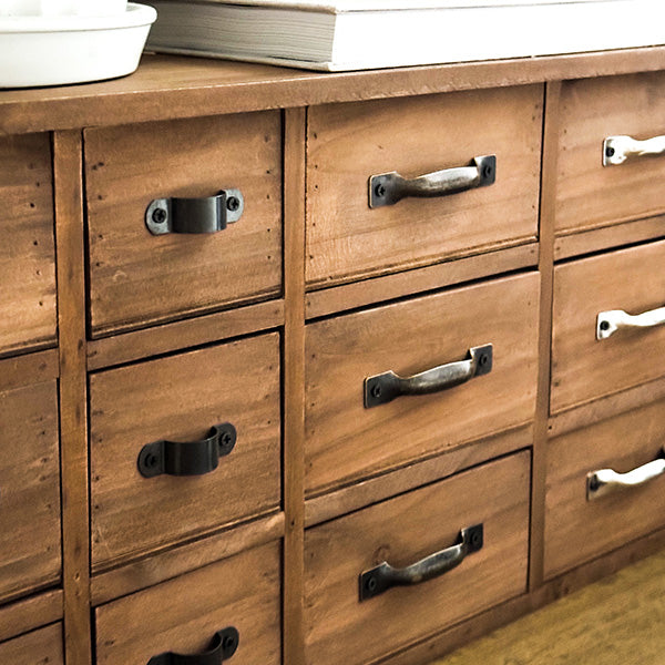 Fifteen Drawer Rustic Wooden Storage Cabinet