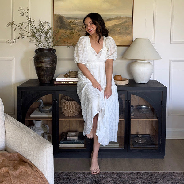 64 Inch Arch Four Door Sideboard Media Cabinet