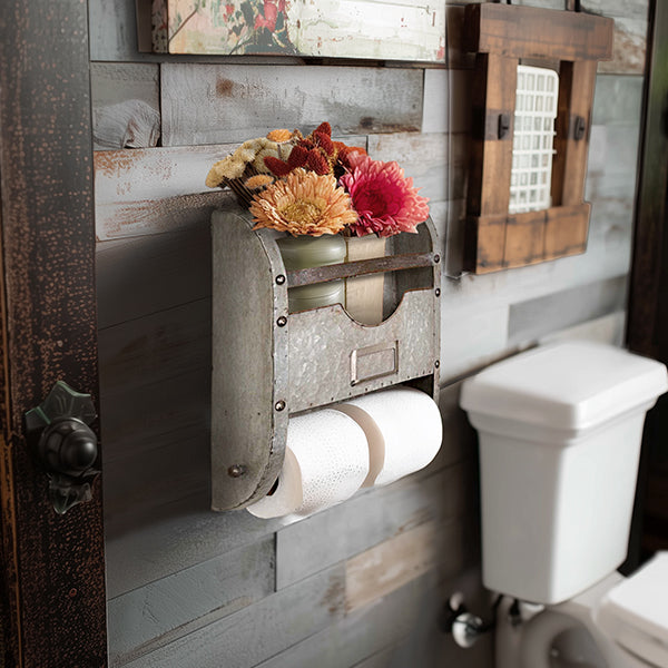 Distressed Metal Bathroom Caddy