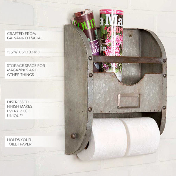 Distressed Metal Bathroom Caddy