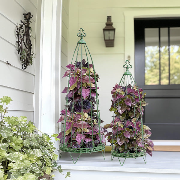 Green Garden Trellis Obelisk, Set of Two