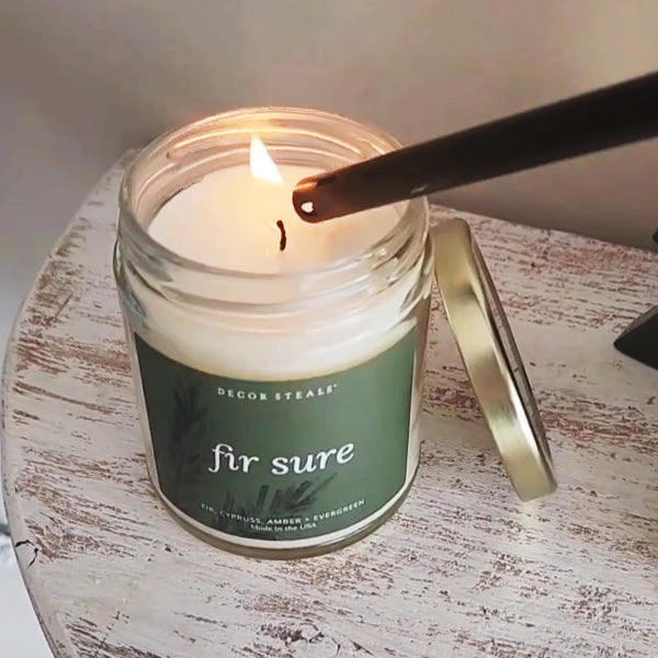 Fir Sure Soy Candle - Clear Jar - 9 oz | Tolkye Exclusive