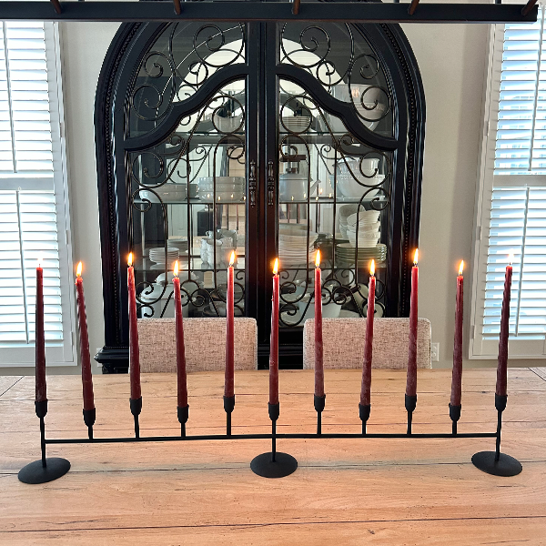 41 Inch Matte Black 11-Taper Candle Holder