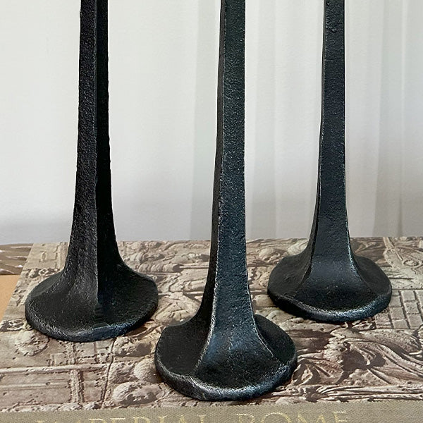 Tall Taper Iron Candle Holders, Set of Three