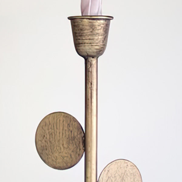 Antique Inspired Freestanding Brass Candle Holders, Set of Two