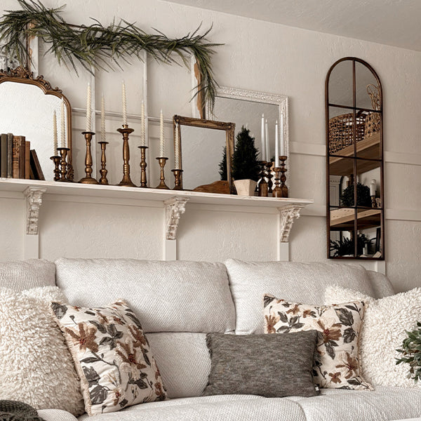 Antique Gold Finish Candle Holders, Set of Eight