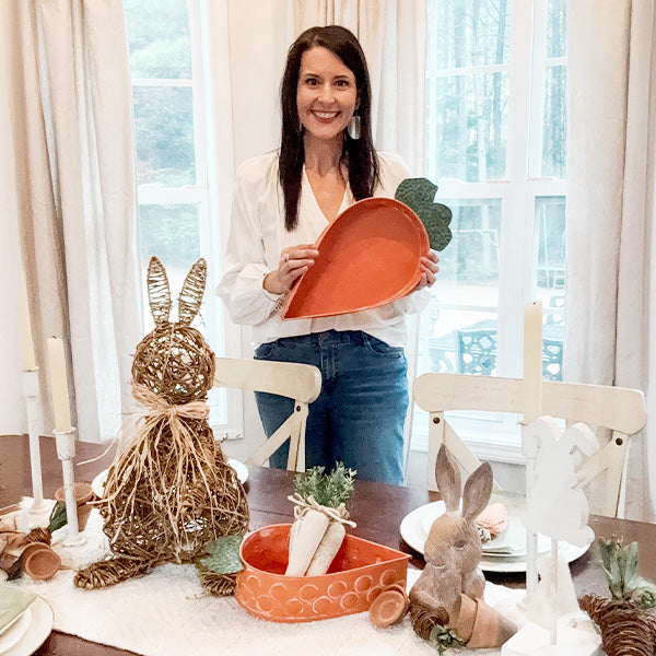 Distressed Carrot Metal Trays, Set of 2