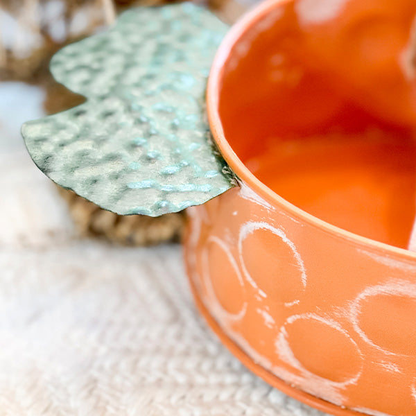 Distressed Carrot Metal Trays, Set of 2