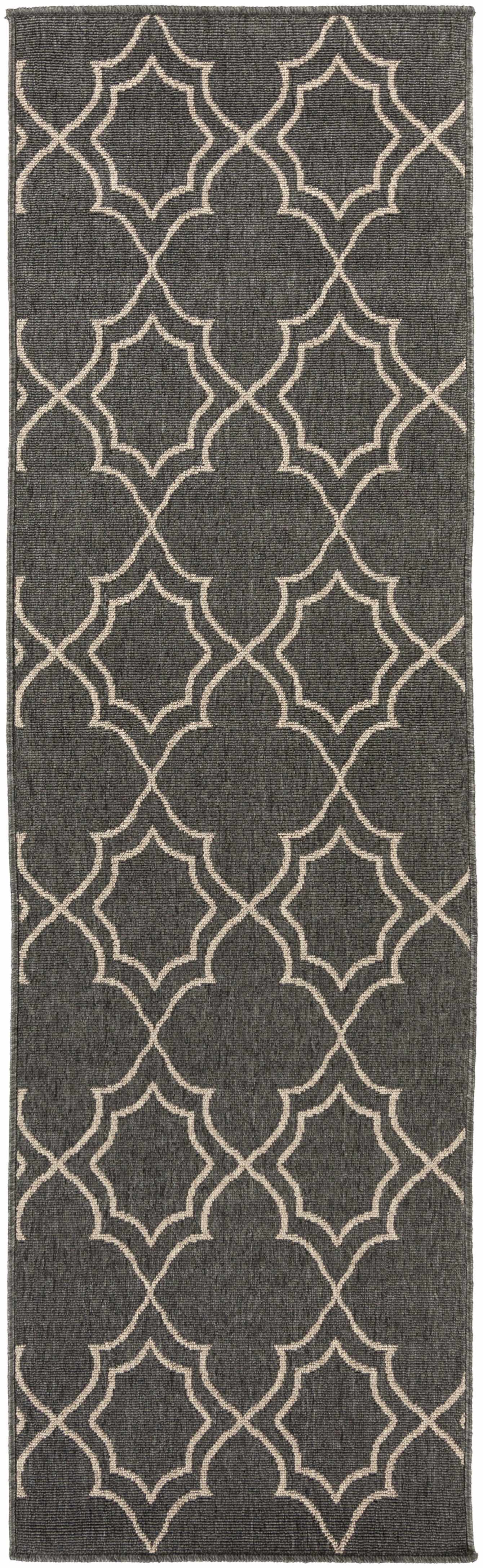 Black Modern Farmhouse Outdoor Rug
