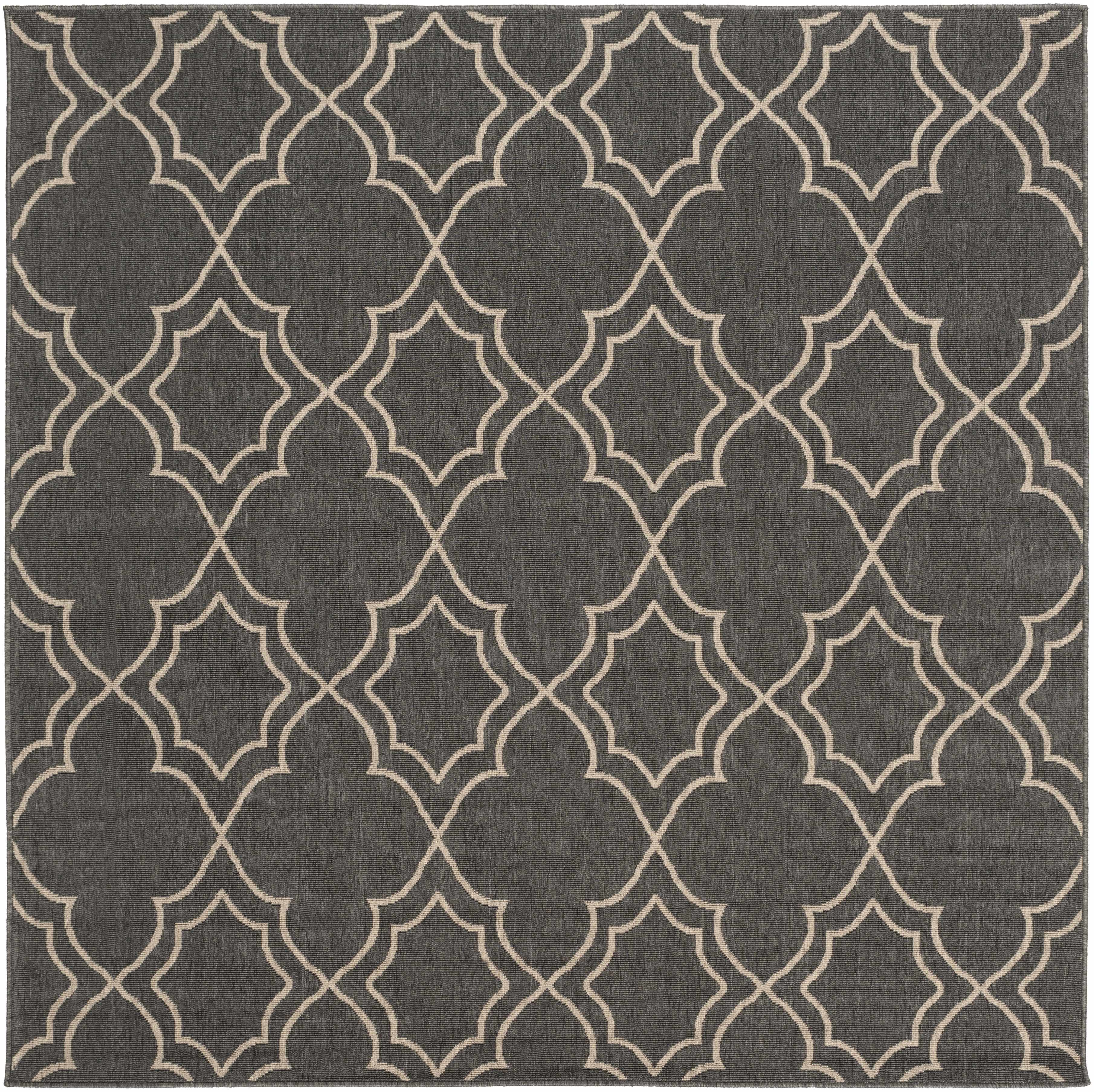 Black Modern Farmhouse Outdoor Rug