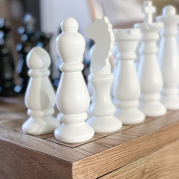 Chess Table with Drawers (With Chess Pieces)