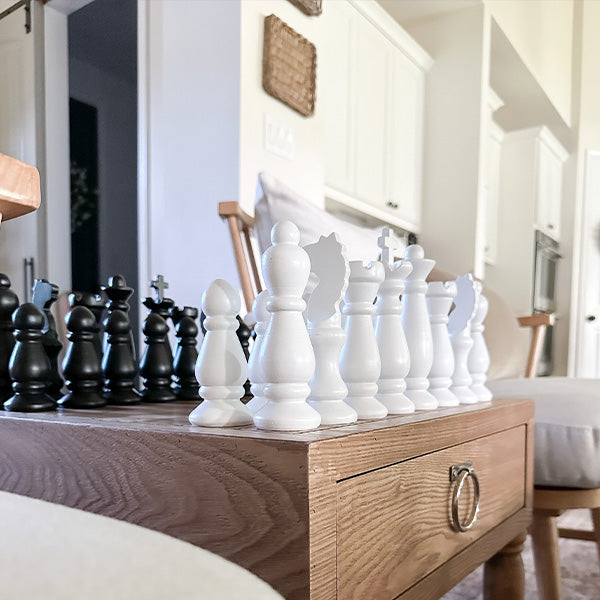Chess Table with Drawers (With Chess Pieces)