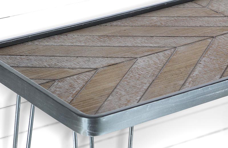 *HUGE* Wooden Chevron Console Table