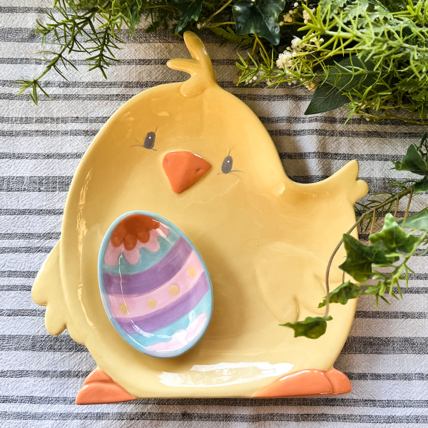 Chirpy Chick and Egg Serving Plate, Set of Two