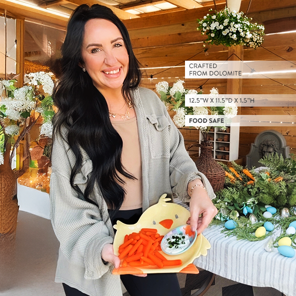 Chirpy Chick and Egg Serving Plate, Set of Two