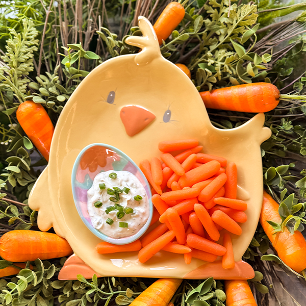 Chirpy Chick and Egg Serving Plate, Set of Two