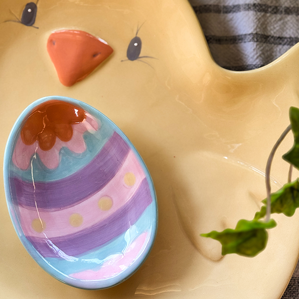 Chirpy Chick and Egg Serving Plate, Set of Two