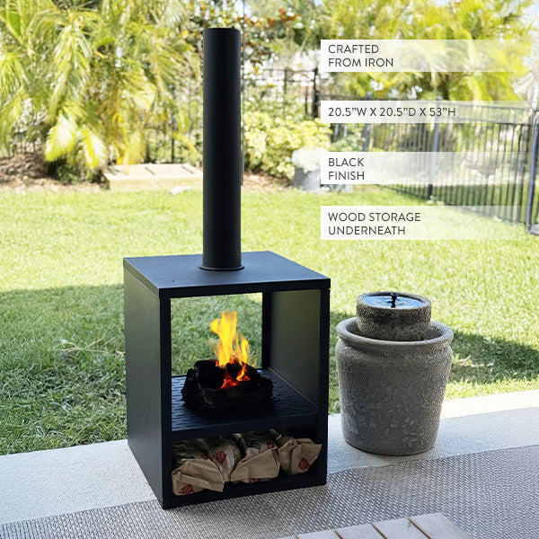 Black Metal Outdoor Chiminea