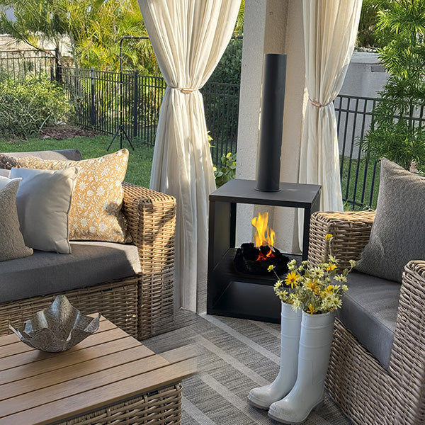 Black Metal Outdoor Chiminea