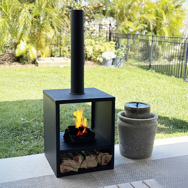 Black Metal Outdoor Chiminea