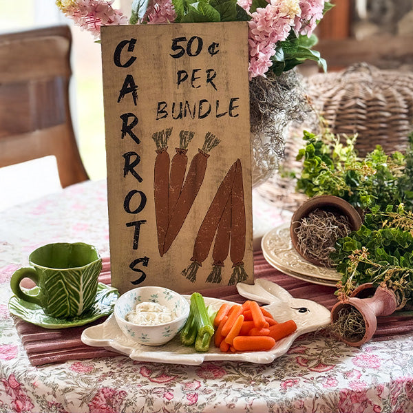Easter Bunny Serving Tray with Dipping Bowl