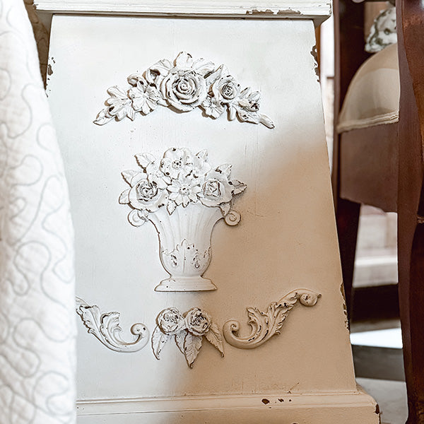 67 Inch Distressed White Storage Grandfather Clock