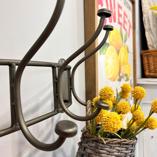 Curved Metal 5-Hook Wall Rack