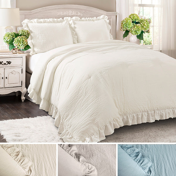 Spring Refresh Ruffled Edge Comforter Set, Choose Your Style/Size