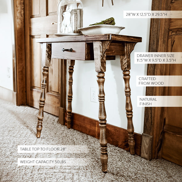 Catherine Wood Table with Drawer