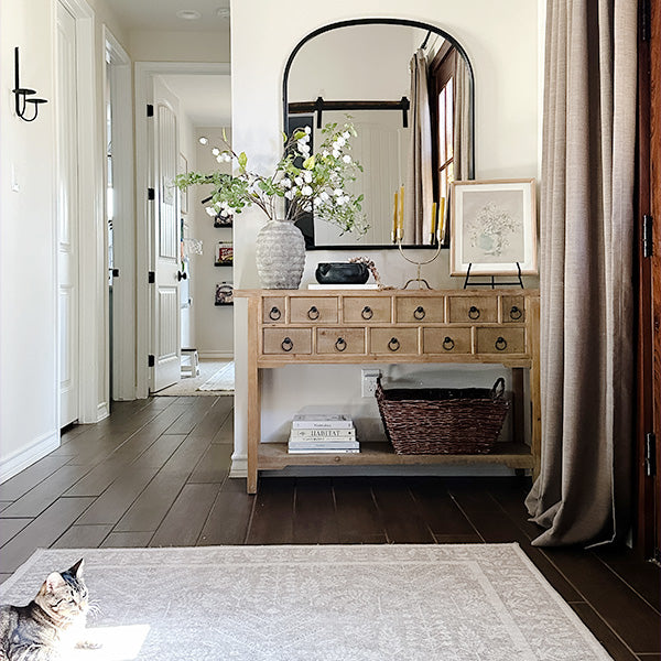 Antique Inspired Apothecary Console Table with Storage