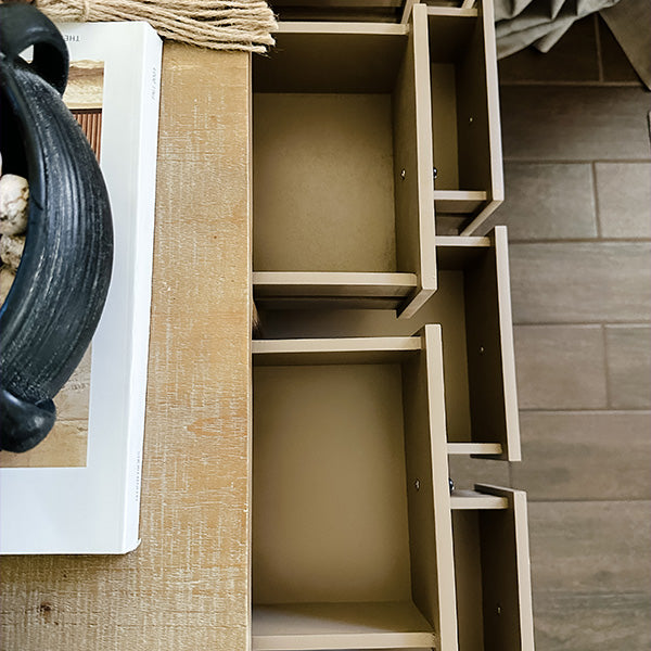 Antique Inspired Apothecary Console Table with Storage