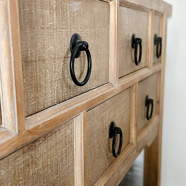 Antique Inspired Apothecary Console Table with Storage