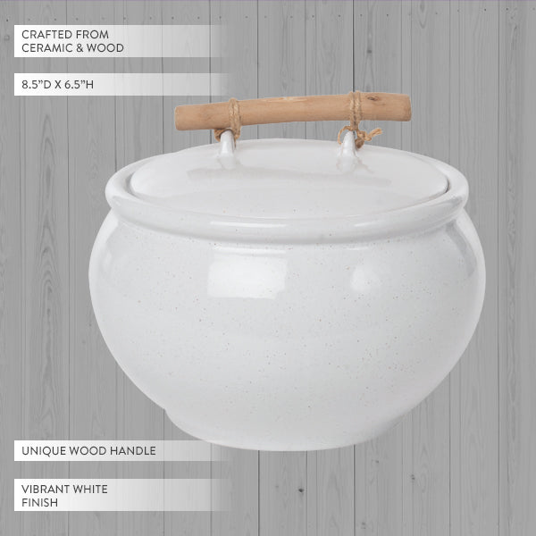 Ceramic Container with Driftwood Handle