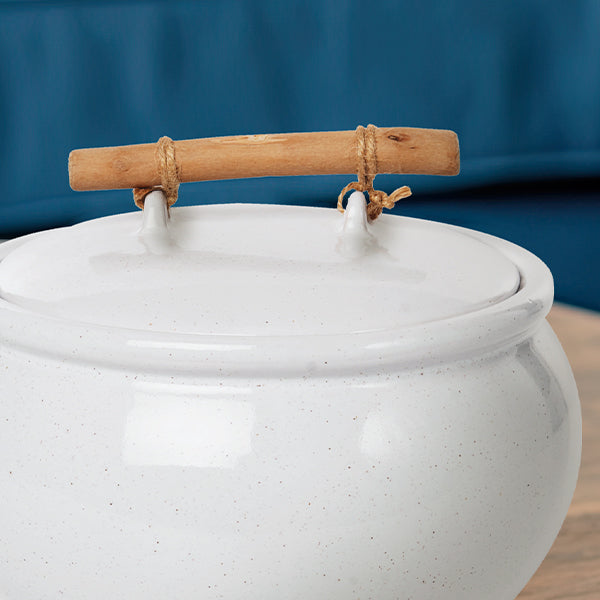 Ceramic Container with Driftwood Handle