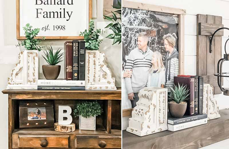 Chippy Vase Corbel Bookends  Set of 2