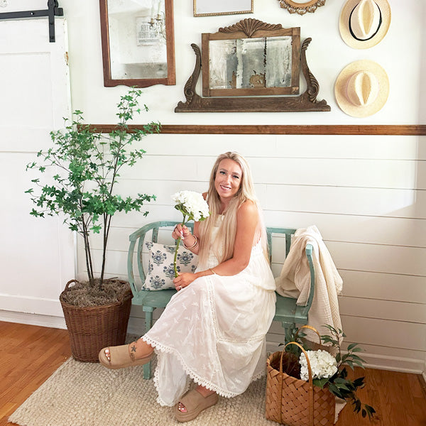 Aged Painted Wooden Bench