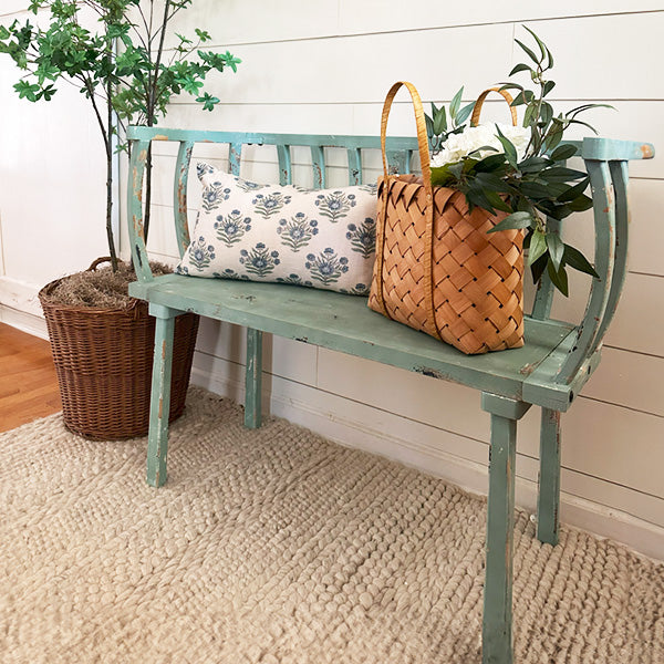 Aged Painted Wooden Bench