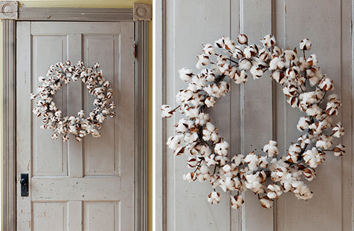 *LARGE* Preserved Cotton Wreath