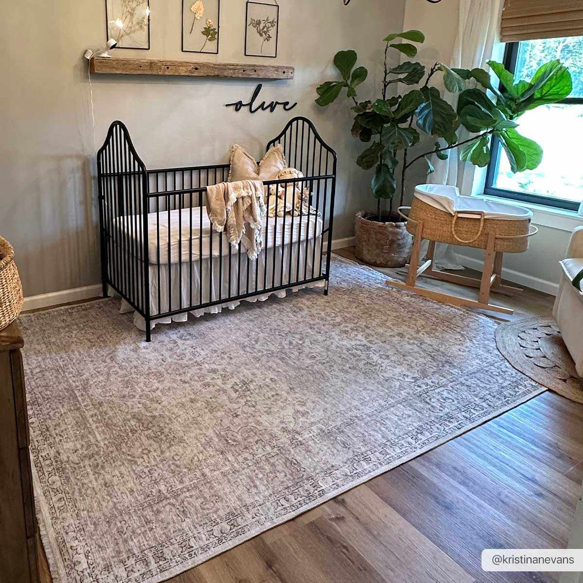 Vintage Cream Washable Area Rug